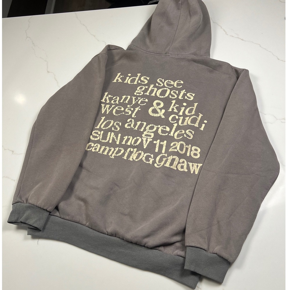 Kids See Ghosts Hoodie Unisex Camp Flog Gnaw 2018 Kanye West Kid Cudi Grey